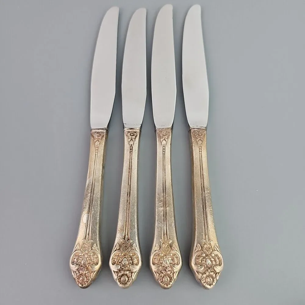 Oneida PLANTATION Silver Plate Dinner Knives 1881 Rogers Silverware 1948 Set
